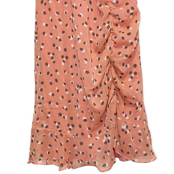 All in Favor Women's M Spaghetti Strap Ruched Front Dress Mauve Spots Dusty Pink - Picture 7 of 11